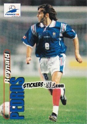 Sticker Reynald Pedros - FIFA World Cup France 1998. Trading Cards n. 64 - Panini
