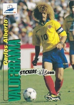 Sticker Carlos Alberto Valderrama - FIFA World Cup France 1998. Trading Cards n. 69 - Panini