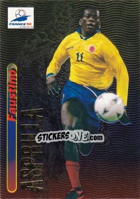 Sticker Faustino Asprilla - FIFA World Cup France 1998. Trading Cards n. 73 - Panini