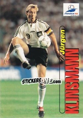 Sticker Jürgen Klinsmann - FIFA World Cup France 1998. Trading Cards n. 85 - Panini