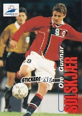 Sticker Ole Gunnar Solskjær - FIFA World Cup France 1998. Trading Cards n. 98 - Panini