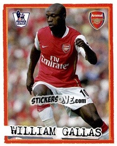Sticker William Gallas - English Premier League 2007-2008. Kick off n. 4 - Merlin