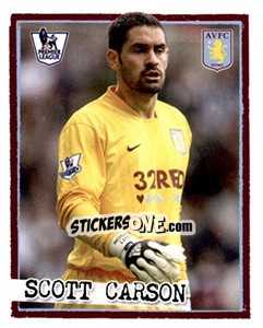 Sticker Scott Carson - English Premier League 2007-2008. Kick off - Merlin
