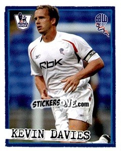 Sticker Kevin Davies - English Premier League 2007-2008. Kick off n. 54 - Merlin