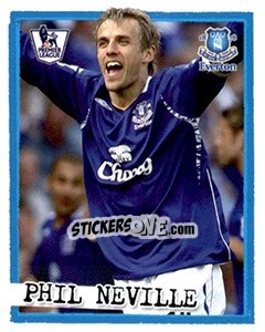 Sticker Phil Neville - English Premier League 2007-2008. Kick off - Merlin