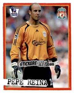 Cromo Pepe Reina - English Premier League 2007-2008. Kick off - Merlin