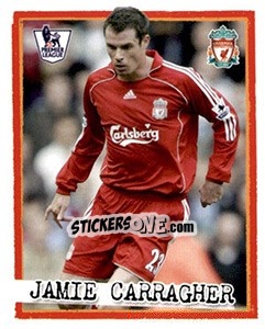 Sticker Jamie Carragher - English Premier League 2007-2008. Kick off n. 105 - Merlin