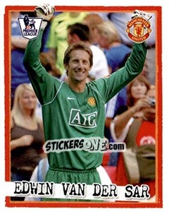 Cromo Edwin van der Sar - English Premier League 2007-2008. Kick off - Merlin