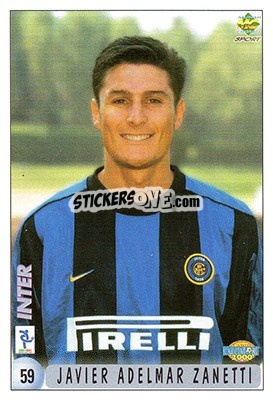 Figurina Javier Adelmar Zanetti - Calcio 1999-2000 - Mundicromo