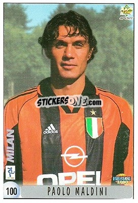Sticker Paolo Maldini - Calcio 1999-2000 n. 100 - Mundicromo