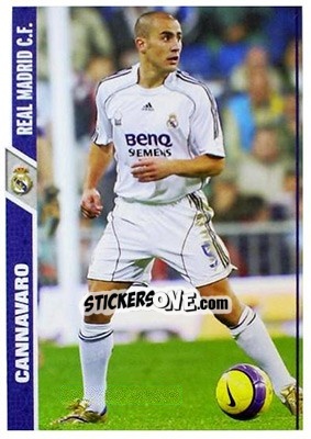Sticker Fabio Cannavaro - Las Fichas De La Liga 2007-2008 n. 11 - Mundicromo