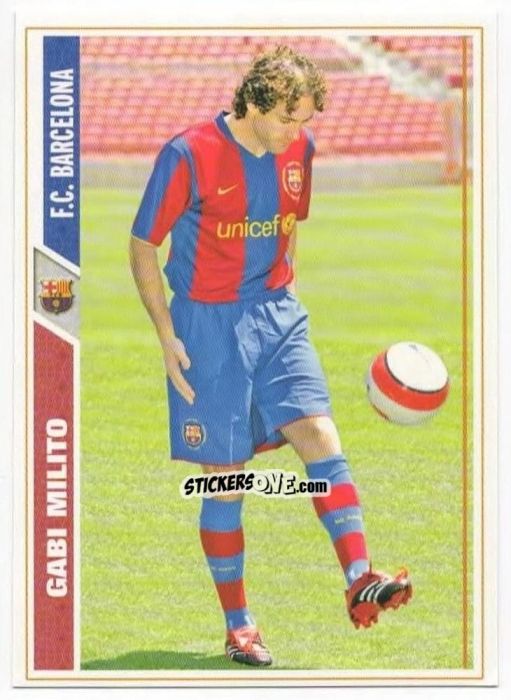 Sticker Gabriel Milito - Las Fichas De La Liga 2007-2008 n. 42 - Mundicromo