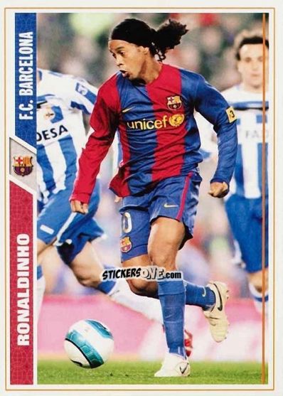 Cromo Ronaldinho - Las Fichas De La Liga 2007-2008 n. 48 - Mundicromo