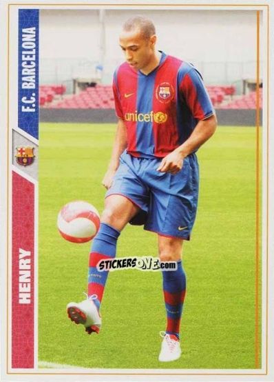 Cromo Thierry Henry - Las Fichas De La Liga 2007-2008 n. 51 - Mundicromo