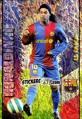 Sticker Ronaldinho - Las Fichas De La Liga 2007-2008 n. 53v - Mundicromo