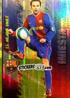 Cromo Iniesta - Las Fichas De La Liga 2007-2008 - Mundicromo