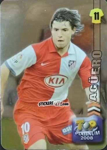 Cromo Agüero - Las Fichas De La Liga 2007-2008 n. 752 - Mundicromo