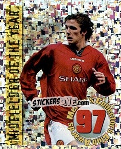 Sticker David Beckham - Midfielder Of The Year - English Premier League 1997-1998. Kick off n. 86 - Merlin