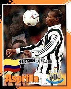 Sticker Asprilla - English Premier League 1997-1998. Kick off - Merlin