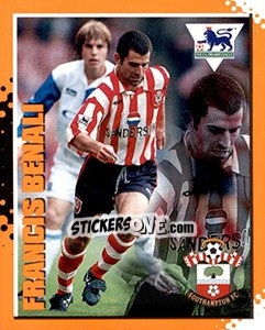 Sticker Francis Benali - English Premier League 1997-1998. Kick off - Merlin