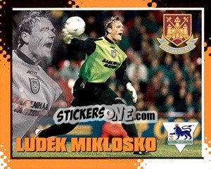 Sticker Ludek Miklosko - English Premier League 1997-1998. Kick off - Merlin