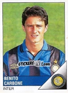 Sticker Benito Carbone - Calciatori 1995-1996 - Panini