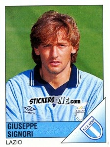 Sticker Giuseppe Signori - Calciatori 1995-1996 n. 150 - Panini
