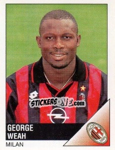 Sticker Geoge Weah - Calciatori 1995-1996 n. 167 - Panini