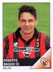 Sticker Roberto Baggio - Calciatori 1995-1996 n. 168 - Panini