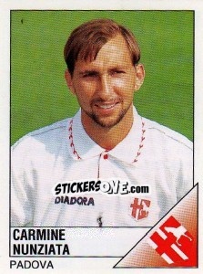Sticker Carmine Nunziata - Calciatori 1995-1996 - Panini