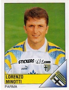 Sticker Lorenzo Minotti - Calciatori 1995-1996 n. 218 - Panini