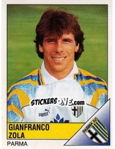 Sticker Gianfranco Zola - Calciatori 1995-1996 n. 224 - Panini