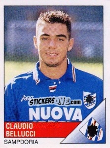 Sticker Claudio Bellucci - Calciatori 1995-1996 n. 284 - Panini