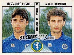 Sticker Pierini / Solimeno - Calciatori 1995-1996 n. 410 - Panini