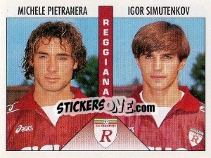 Sticker Pietranera / Simutenkov - Calciatori 1995-1996 n. 486 - Panini