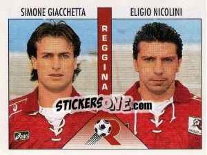 Sticker Giacchetta / Nicolini - Calciatori 1995-1996 - Panini