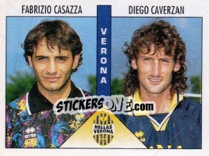 Sticker Casazza / Caverzan - Calciatori 1995-1996 - Panini