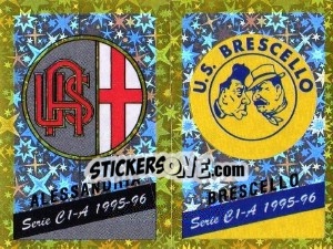 Sticker Emblem Alessandria / Brescello - Calciatori 1995-1996 n. 524 - Panini