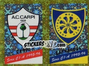 Sticker Emblem Carpi / Carrarese - Calciatori 1995-1996 n. 527 - Panini