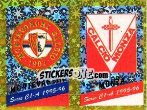 Cromo Emblem Montevarchi / Monza - Calciatori 1995-1996 - Panini