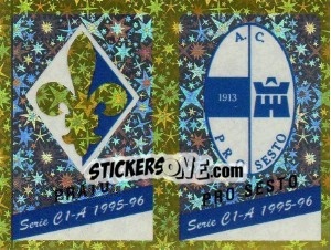 Figurina Emblem  Prato / Pro Sesto - Calciatori 1995-1996 - Panini