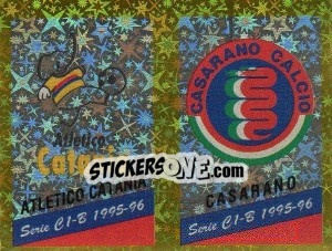 Cromo Emblem Atletico Catania / Casarano - Calciatori 1995-1996 - Panini