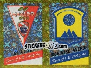 Figurina Emblem Gualdo / Ischia Isolaverde - Calciatori 1995-1996 - Panini