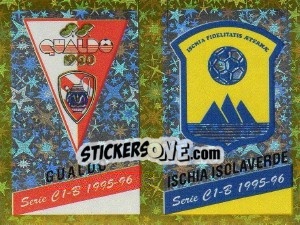 Sticker Emblem Gualdo / Ischia Isolaverde - Calciatori 1995-1996 n. 560 - Panini