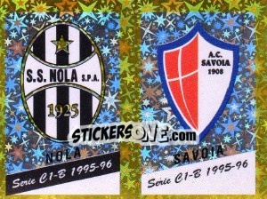 Sticker Emblem Nola / Savoia - Calciatori 1995-1996 n. 569 - Panini