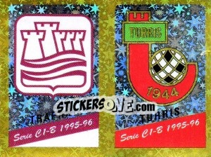 Cromo Emblem Trapani / Turris - Calciatori 1995-1996 - Panini