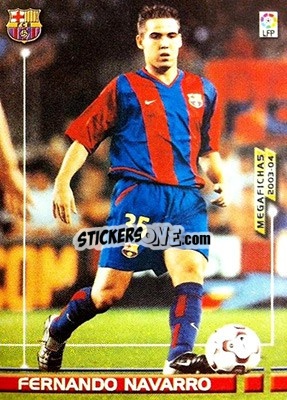 Cromo Fernando Navarro - Liga 2003-2004. Megafichas n. 62 - Panini
