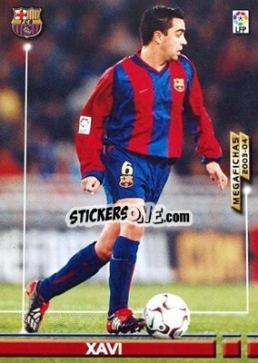 Sticker Xavi - Liga 2003-2004. Megafichas n. 65 - Panini