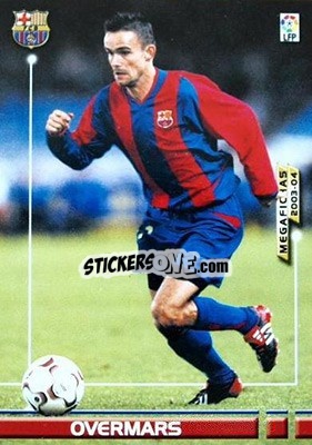 Sticker Overmars - Liga 2003-2004. Megafichas n. 72 - Panini