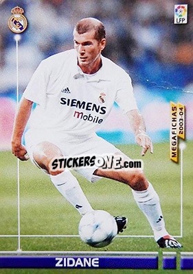 Cromo Zidane - Liga 2003-2004. Megafichas - Panini
